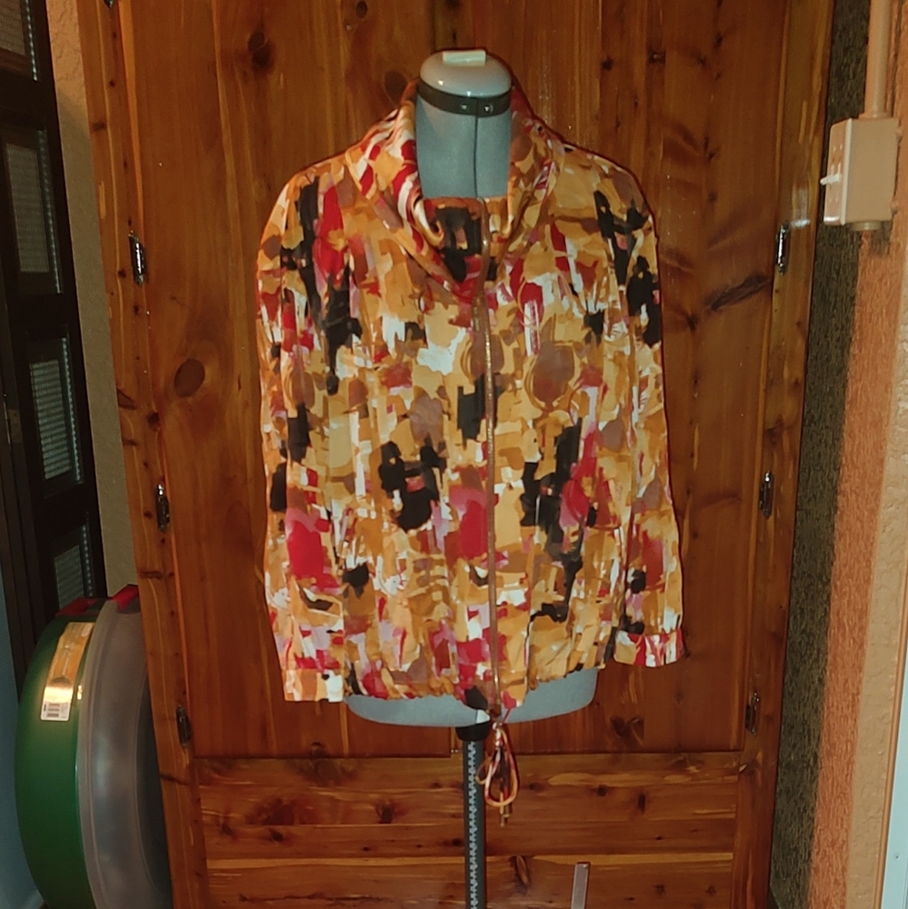 St. John Silk Orange Brown Jacket Sz. Small